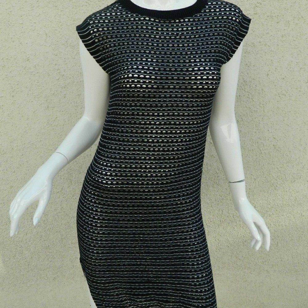 ALL SAINTS SPITALFIELDS Dress Size 2 Black Fishnet Goth Greunge Sexy